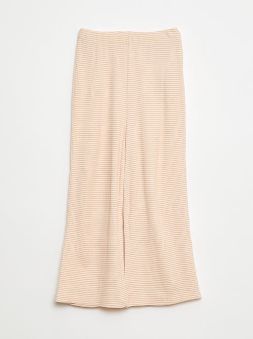 Lange pyjama met streepjesprint - 2-delig - Kiabi