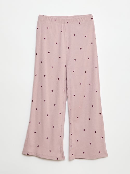 Lange pyjama met streepjesprint - 2-delig - Kiabi