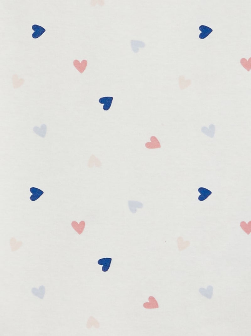 Lange pyjama met T-shirt + broek - 2-delig WIT - Kiabi