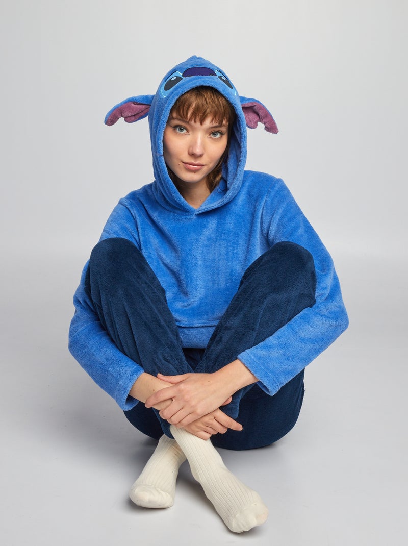 Lange pyjama 'Stitch' - 2-delig blauw / zwart - Kiabi