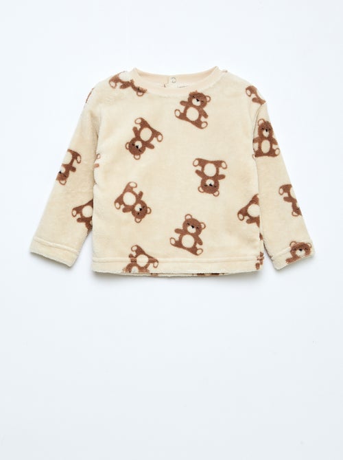 Lange pyjama van fleece - 2-delig - Kiabi