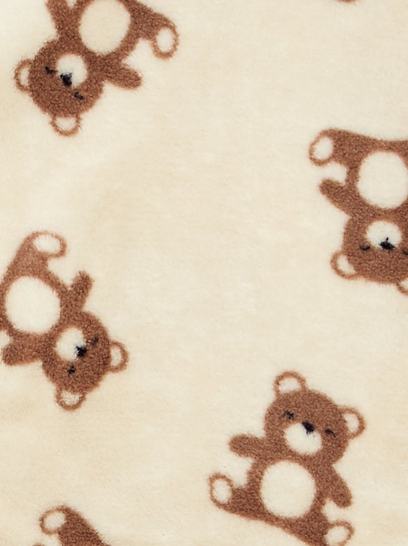 Lange pyjama van fleece - 2-delig Biege - Kiabi