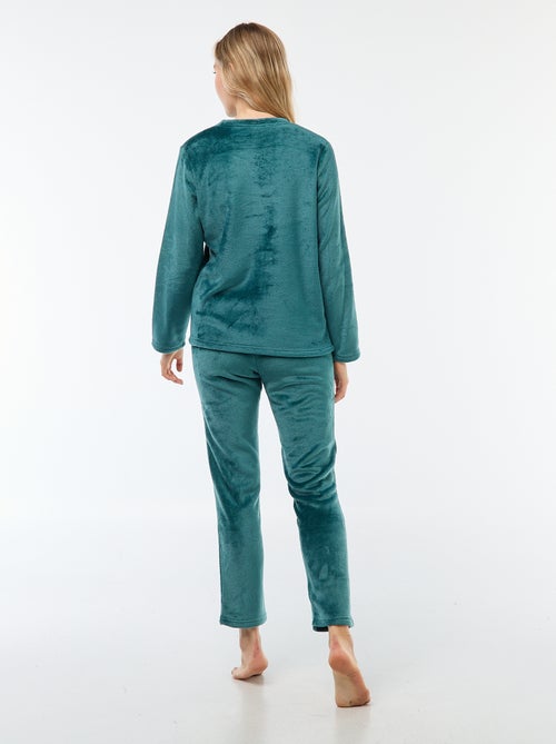 Lange pyjama van fleece - 2-delig - Kiabi