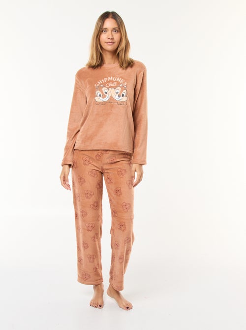 Lange pyjama van fleece 'Knabbel & Babbel' 'Disney' - 2-delig - Kiabi