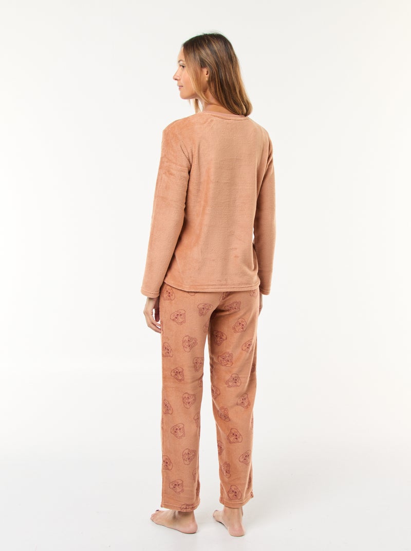 Lange pyjama van fleece 'Knabbel & Babbel' 'Disney' - 2-delig Biege - Kiabi