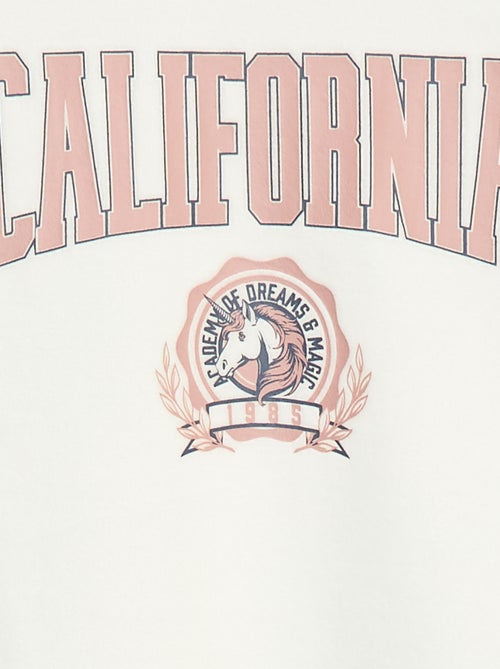 Lange pyjama van fleecestof - T-shirt + broek - 2-delig - Kiabi