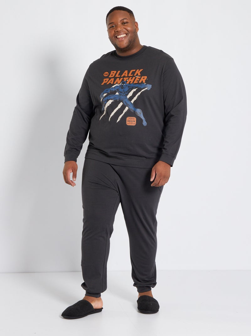 Lange pyjama van jersey 'Black Panther' - 2-delig ZWART - Kiabi