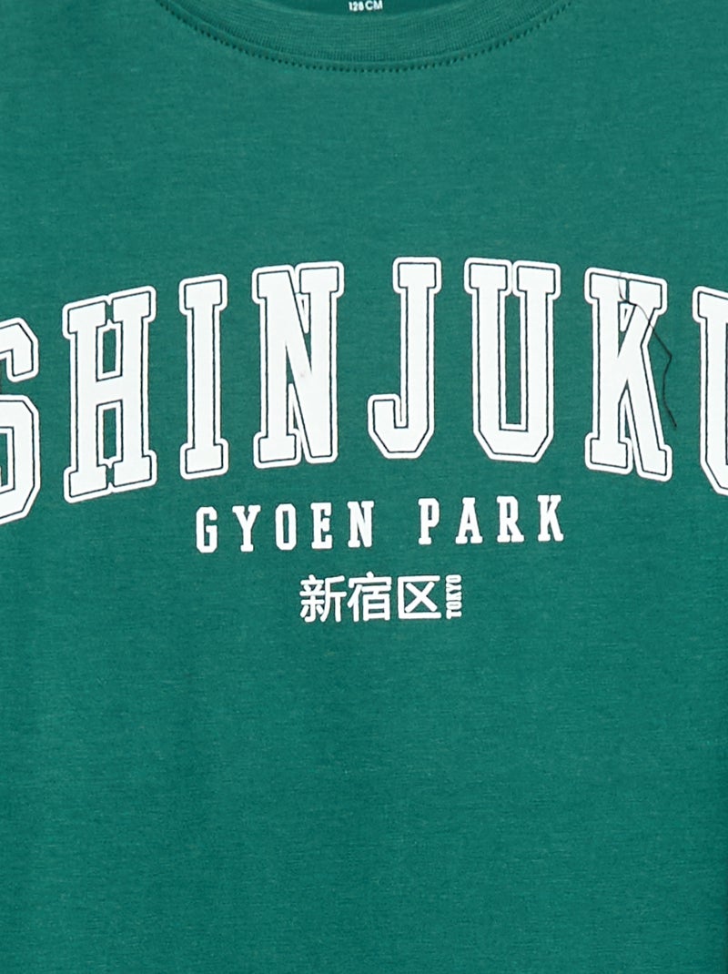 Lange pyjama van jersey met print - 2-delig Groen - Kiabi