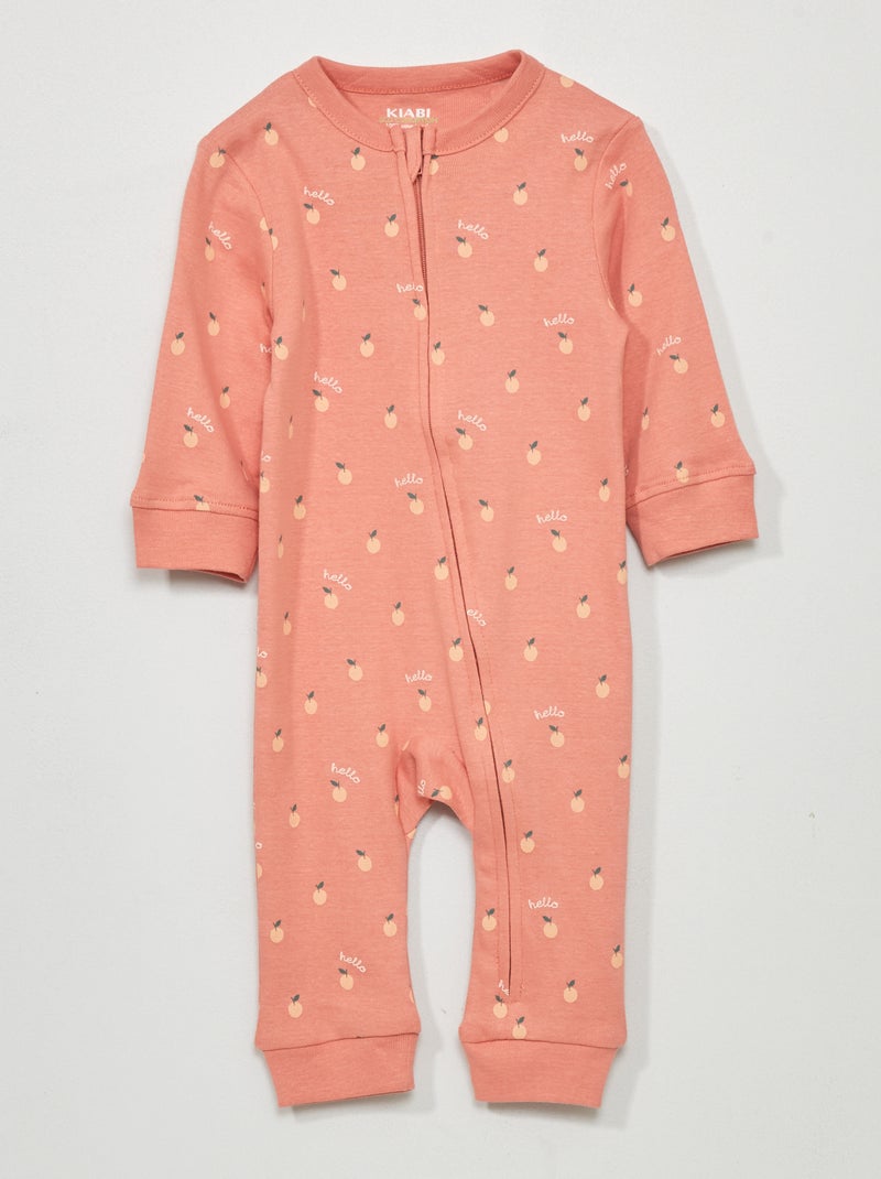 Lange pyjama van jerseystof met print ROSE - Kiabi