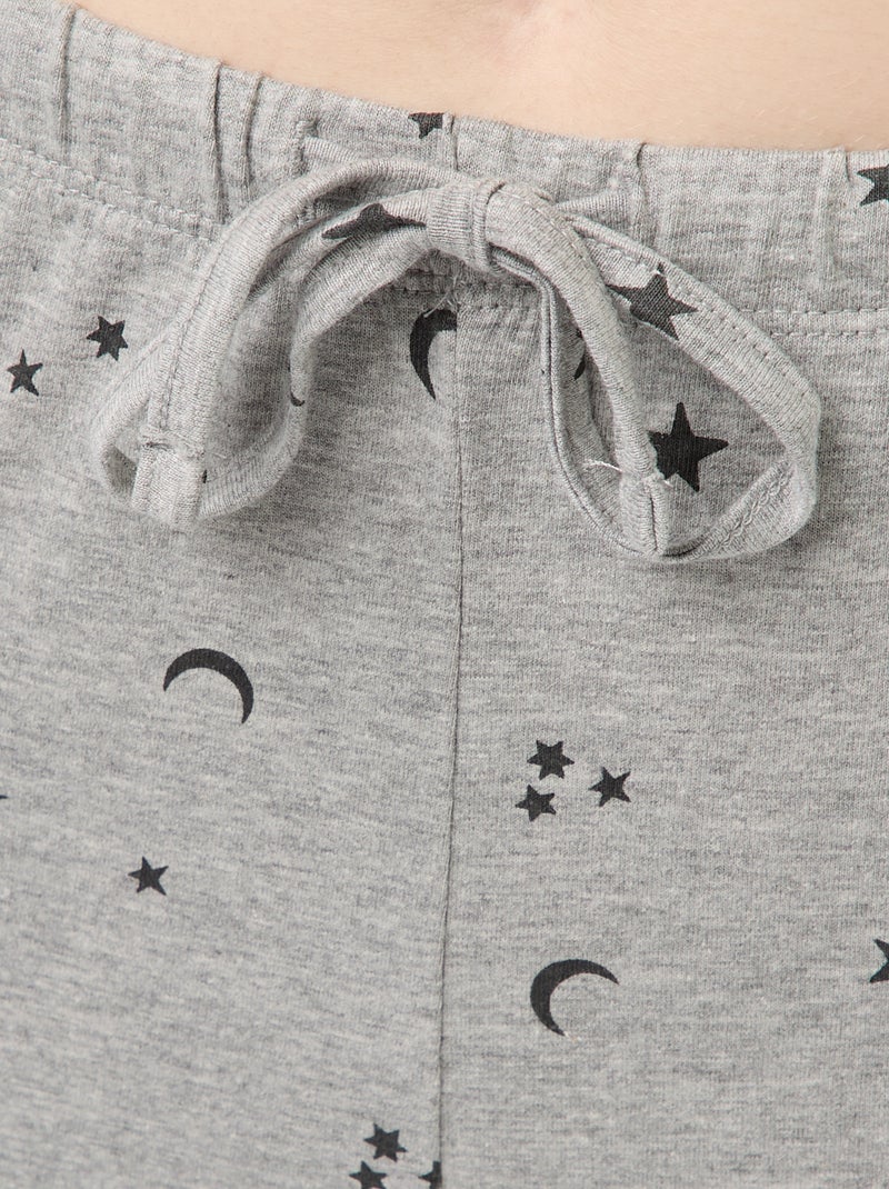 Lange pyjama van katoen - 2-delig Grijs - Kiabi