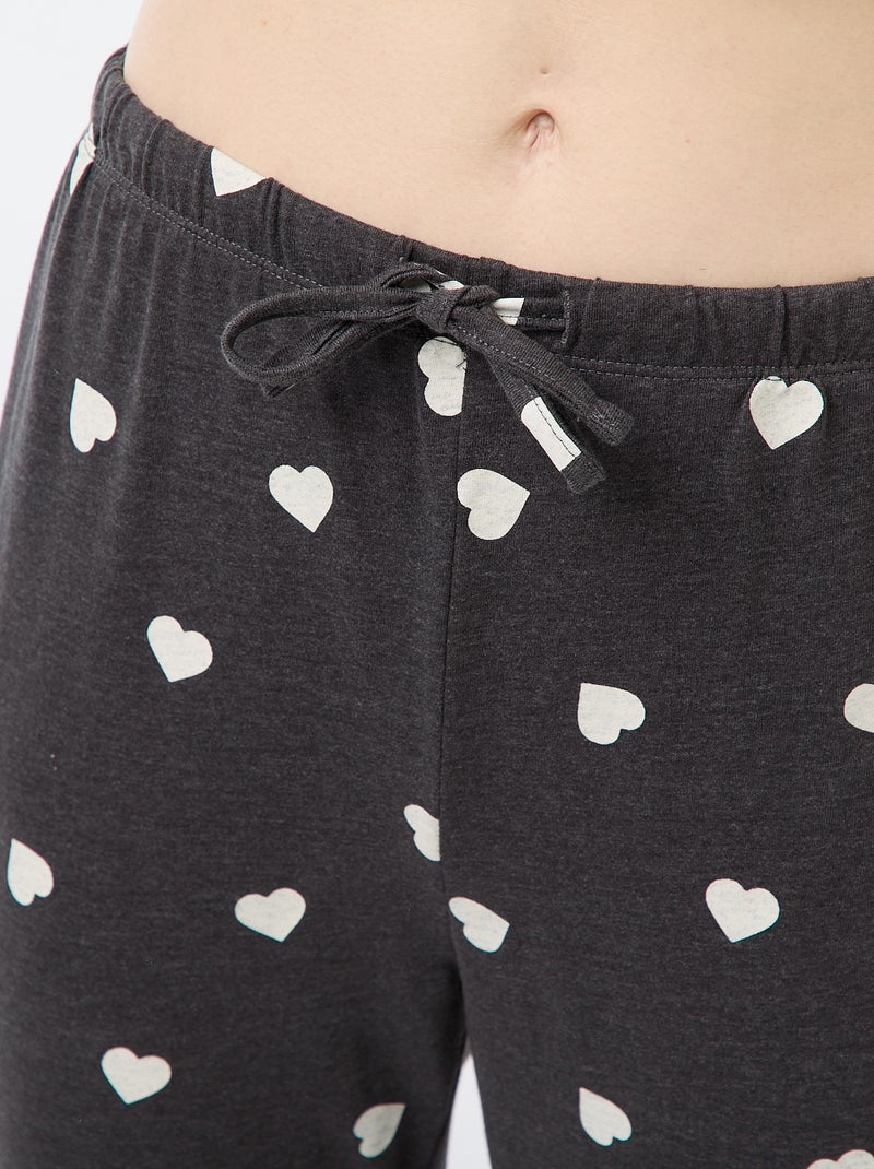 Lange pyjama van katoen - 2-delig Grijs - Kiabi