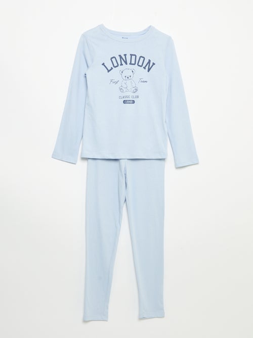 Lange pyjama van katoenen jerseytricot - 2-delig - Kiabi
