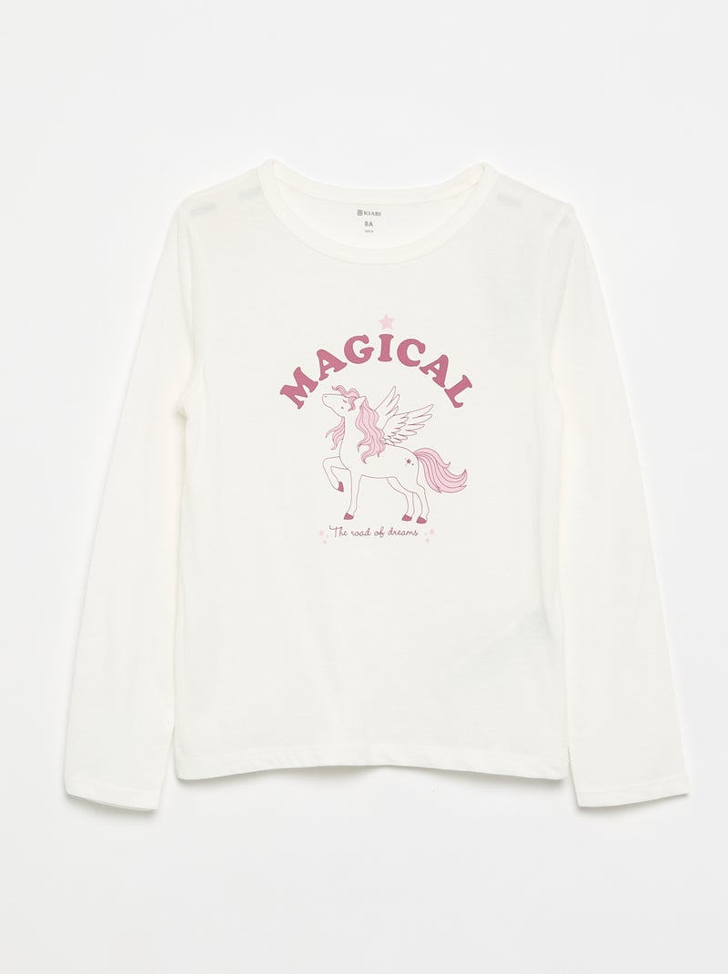 Lange pyjama van katoenen jerseytricot - 2-delig Blauw - Kiabi