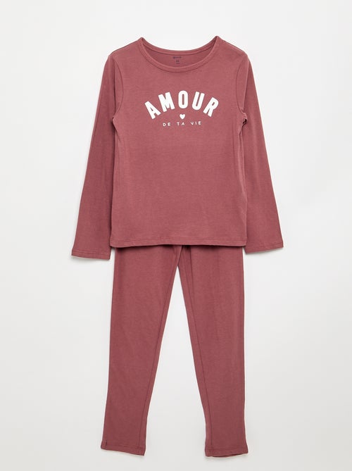 Lange pyjama van katoenen jerseytricot - 2-delig - Kiabi
