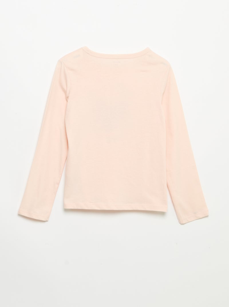 Lange pyjama van katoenen jerseytricot - 2-delig Rose - Kiabi