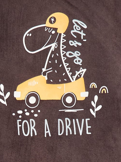 Lange pyjama van velours - 2-delig - Kiabi