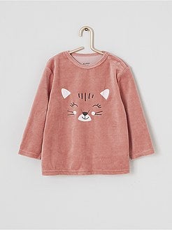 Lange pyjama van velours - Kiabi