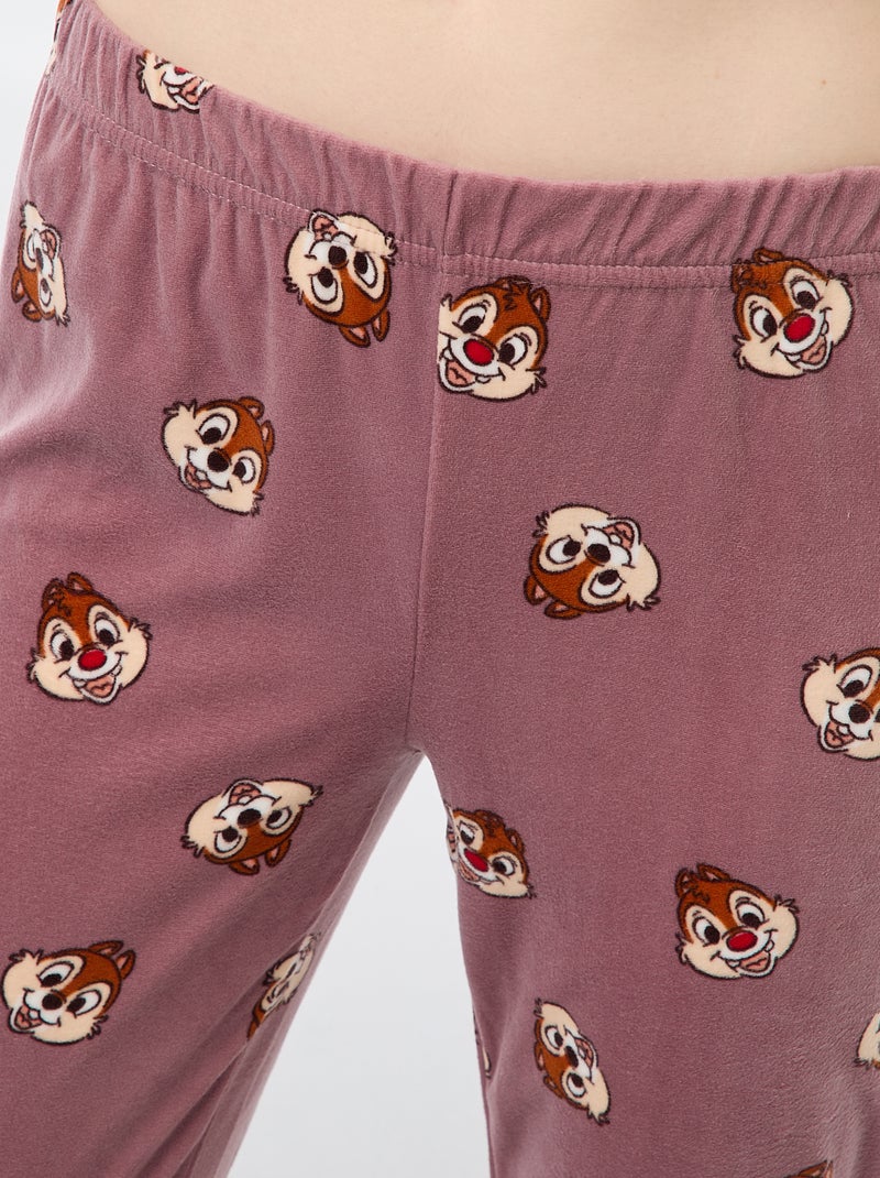 Lange pyjama van velours 'Knabbel & Babbel' 'Disney' - 2-delig Paars - Kiabi