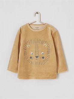 Lange pyjama van velours - Kiabi