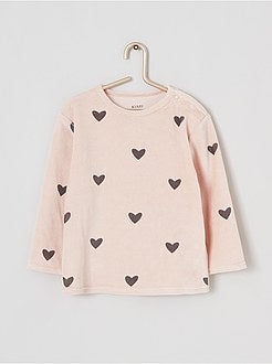 Lange pyjama van velours - Kiabi