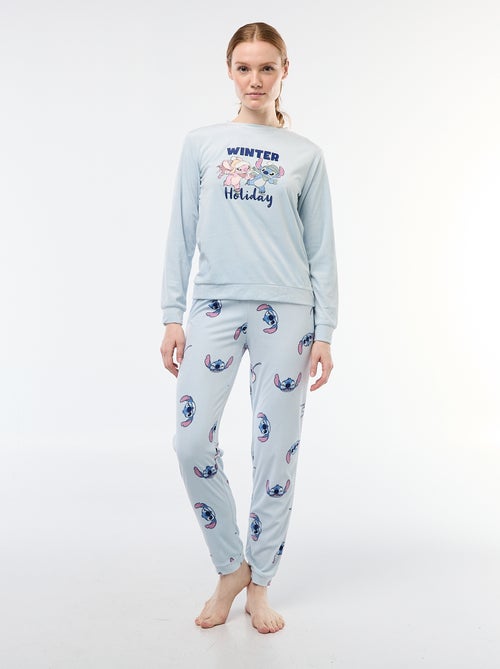Lange pyjama van velours 'Stitch' 'Disney' - 2-delig - Kiabi