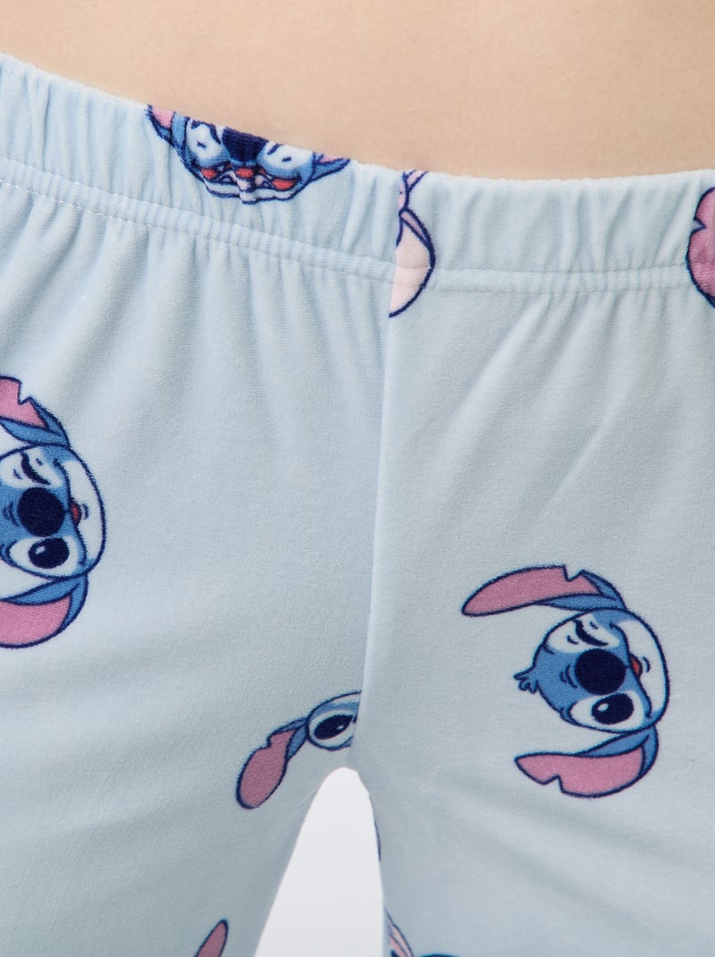 Lange pyjama van velours 'Stitch' 'Disney' - 2-delig Blauw - Kiabi
