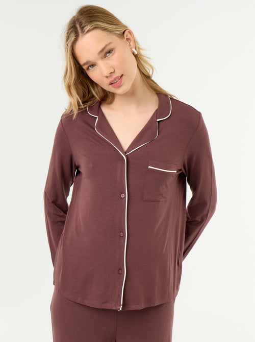 Lange pyjama van zachte stretchtricot - 2-delig - Kiabi