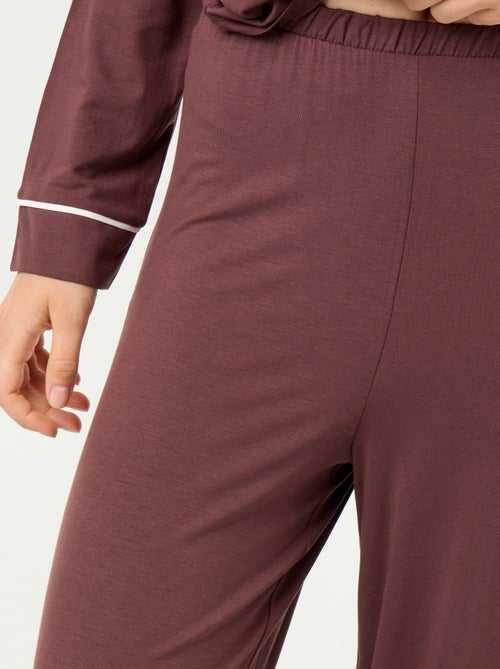 Lange pyjama van zachte stretchtricot - 2-delig - Kiabi