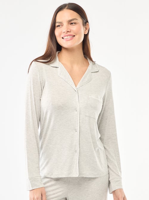Lange pyjama van zachte stretchtricot - 2-delig - Kiabi