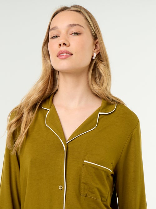 Lange pyjama van zachte stretchtricot - 2-delig - Kiabi