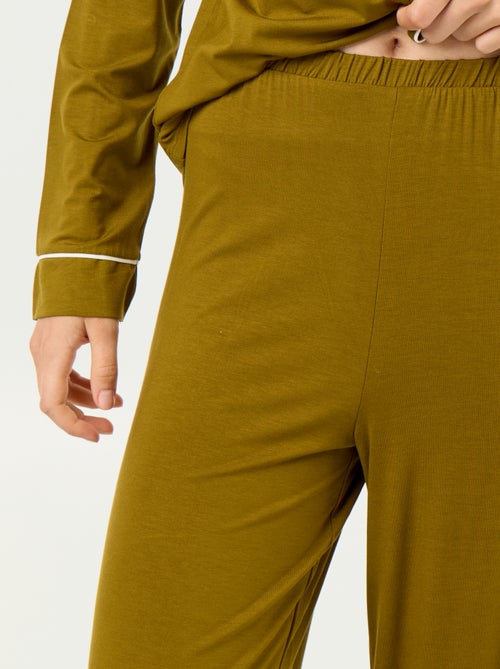 Lange pyjama van zachte stretchtricot - 2-delig - Kiabi