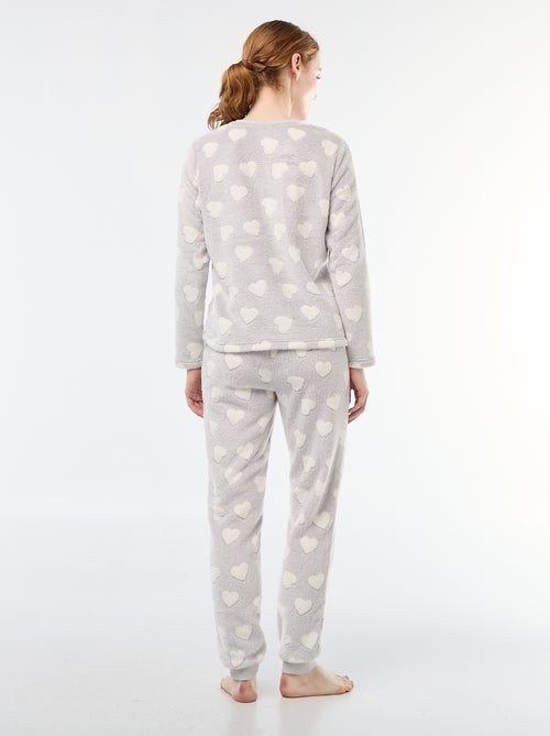 Lange pyjama van zachte tricot 2-delig - Kiabi