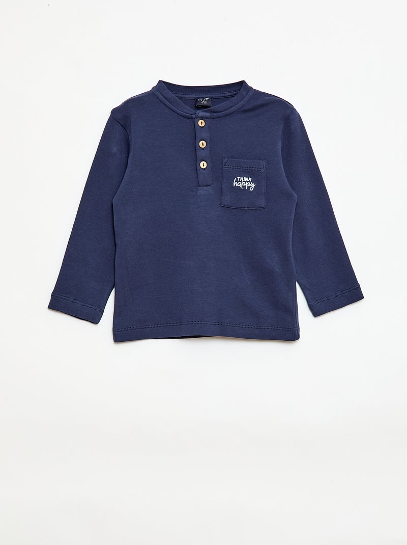 Lange pyjamaset - 2-delig Blauw - Kiabi