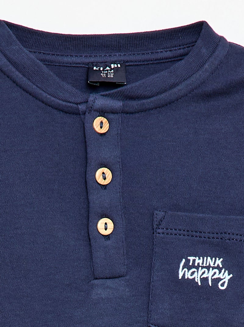 Lange pyjamaset - 2-delig Blauw - Kiabi