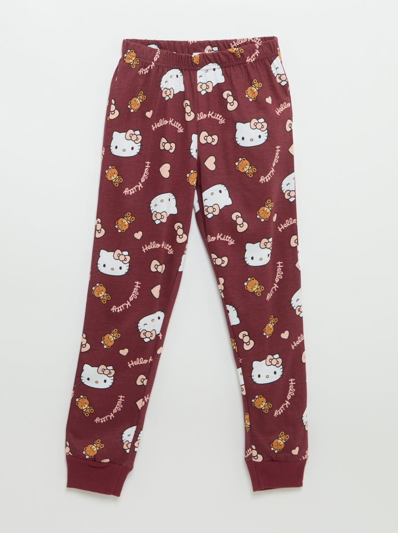 Lange pyjamaset 'Hello Kitty' - 2-delig Rood - Kiabi