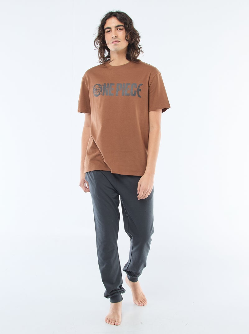 Lange pyjamaset 'One piece' - 2-delig Grijs - Kiabi