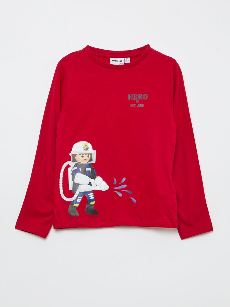 Lange pyjamaset 'Playmobil' - 2-delig Rood - Kiabi