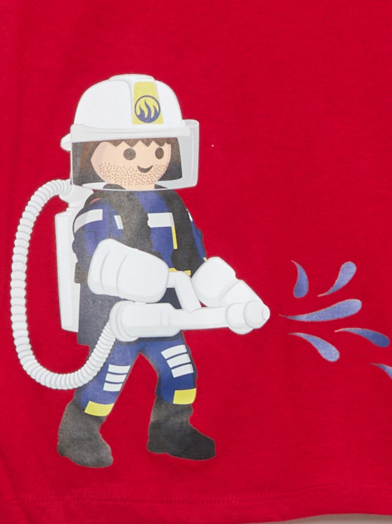 Lange pyjamaset 'Playmobil' - 2-delig Rood - Kiabi