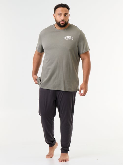 Lange pyjamaset T-shirt en broek - 2-delig - Kiabi