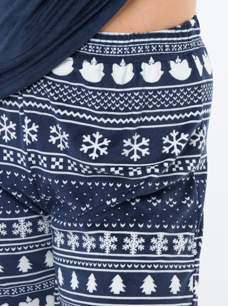 Lange pyjamaset van velours 'Stitch' 'Disney' - 2-delig Blauw - Kiabi