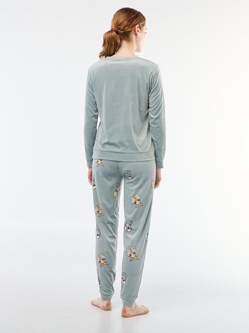 Lange pyjamaset van velours 'Stitch' 'Disney' - 2-delig Groen - Kiabi