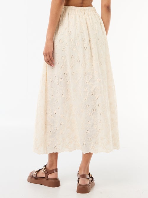Lange rok met Engels borduurwerk - Kiabi