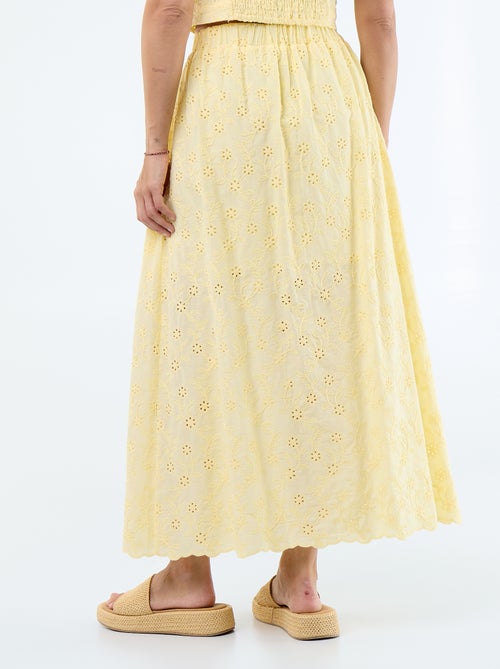 Lange rok met Engels borduurwerk - Kiabi