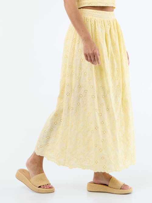 Lange rok met Engels borduurwerk - Kiabi