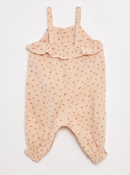 Lange salopette met motiefje - Kiabi