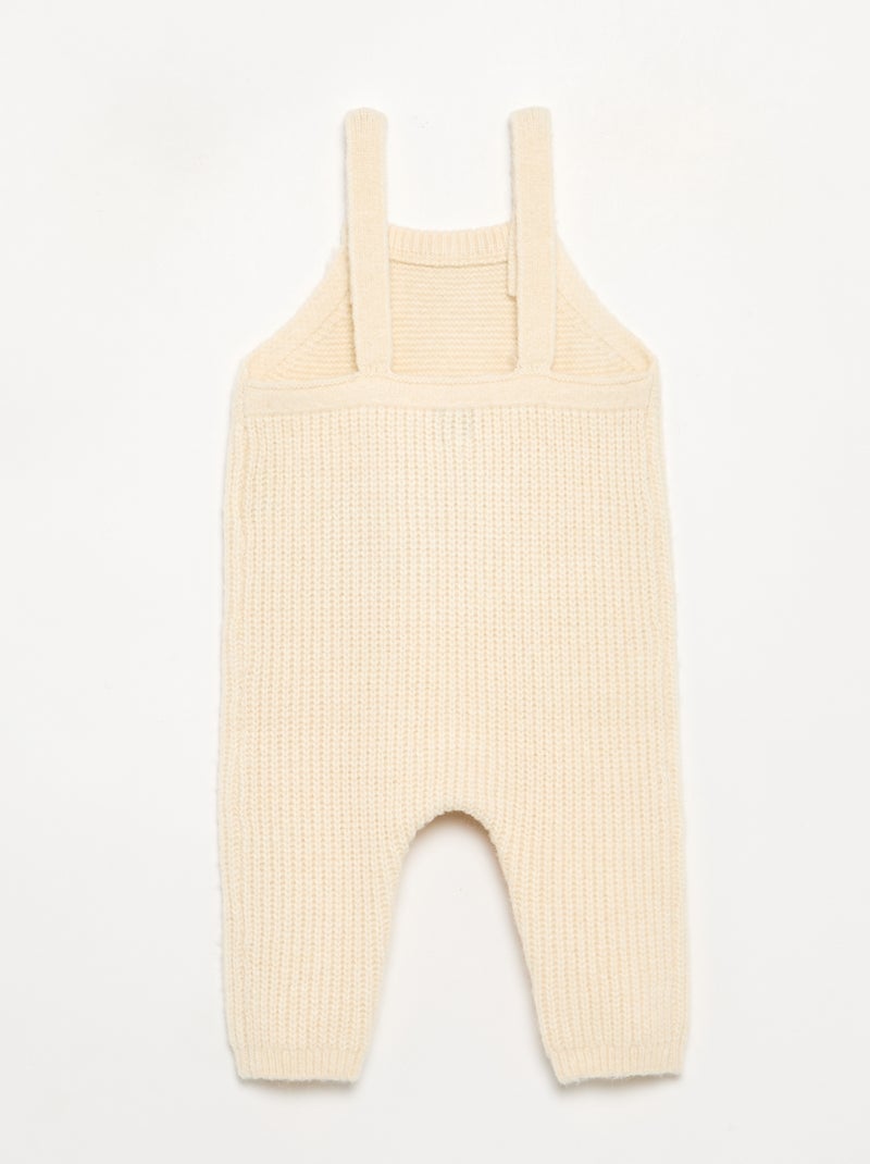 Lange salopette van tricot Ecru - Kiabi