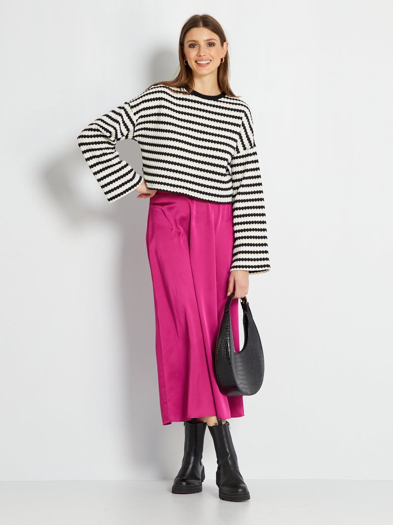 Lange satijnen rok fuchsia paars - Kiabi