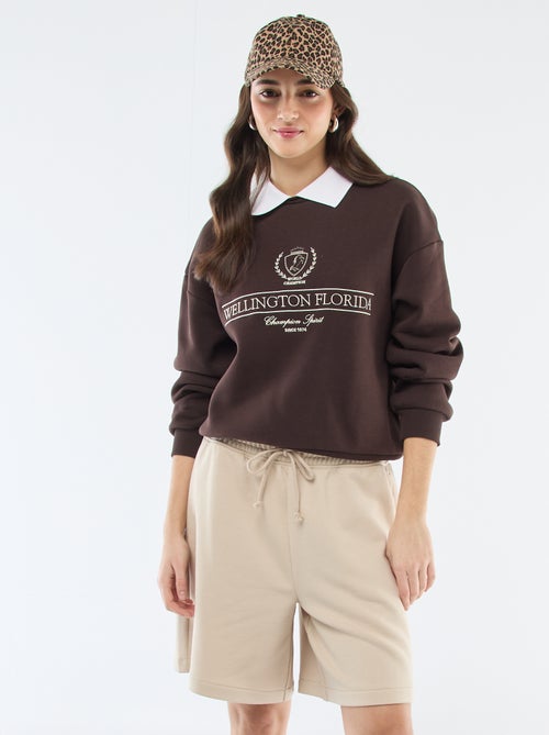 Lange short van french terry - Kiabi