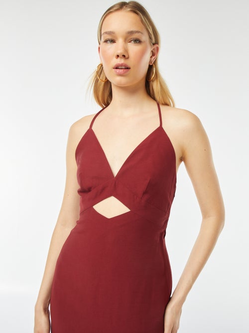 Lange, soepelvallende jurk met bandjes - Kiabi