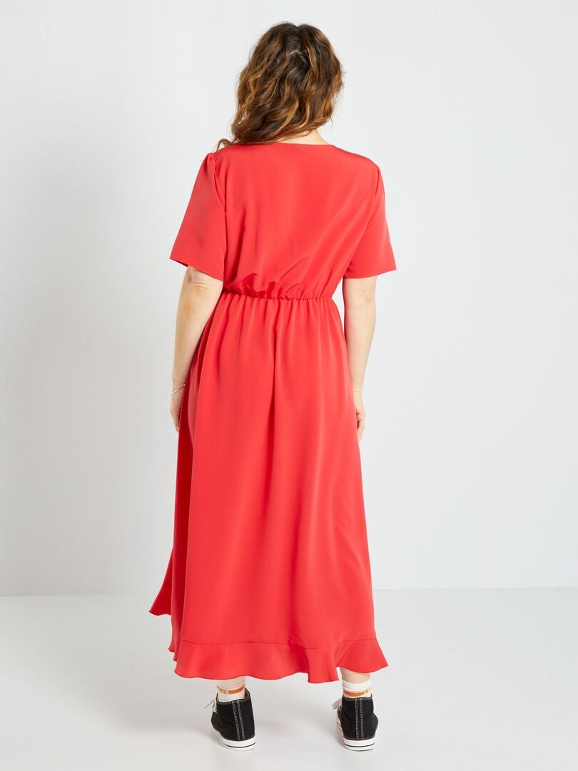 Lange, soepelvallende jurk ROOD - Kiabi